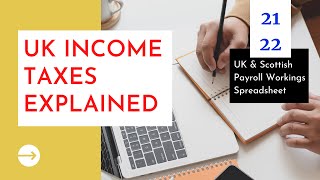 UK Tax Bands amp Calculating Tax on Income via Spreadsheet FY2122 [upl. by Uel]