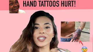 Getting my FIRST HAND TATTOO painful 💀 TattooVlog [upl. by Ydner]