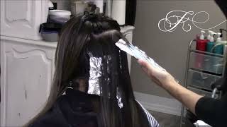 Full Head of Highlights Foiliyage and Traditional Foils Brunette to Blonde [upl. by Sommer]