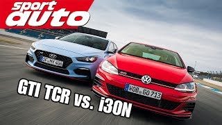 VW Golf GTI TCR vs Hyundai i30N Performance  Hot Hatch Battle  sport auto [upl. by Nura]