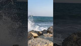 Sea waves 🌊november limassol limassolcyprus seawaves seacyprusisland [upl. by Saimon]