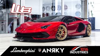 LAMBORGHINI AVENTADOR SVJ 1016 EXHAUST  NOVITEC SPRINGS ANRKY WHEELS [upl. by Auqinat]