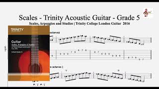 SCALES amp ARPEGGIOS  Trinity Acoustic Guitar Grade 5 [upl. by Odrahcir209]