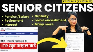 Income Tax Return filing AY 202425 for Senior citizens  How to file Income Tax Return [upl. by Gnof]