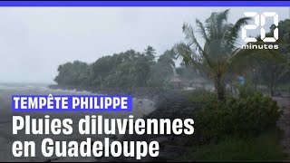 Tempête Philippe  La Guadeloupe déplore « quelques dégâts » sous les pluies diluviennes [upl. by Kiyohara]