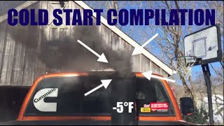 DIESEL COLD START COMPILATION [upl. by Anahcra]