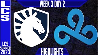 TL vs C9 Highlights  LCS Summer 2023 W3D2  Team Liquid vs Cloud9 [upl. by Henley]