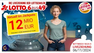 Ziehung der Lottozahlen live 06112024  lotto 6 aus 49 [upl. by Gaves]