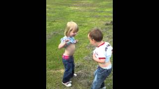 My three year old twins playing Belly button bumps [upl. by Liryc226]