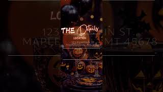 Halloween Party Invitation  Animated Skull Video Invite  Digital Template for Adults [upl. by Daughtry978]