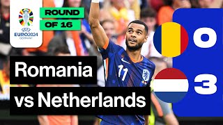 ROMANIA VS NETHERLANDS 03  EURO 2024 GERMANY RESULTS  ROUND OF 16 [upl. by Brightman]