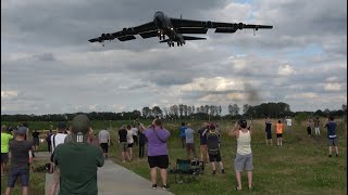 ROYAL INTERNATIONAL AIR TATOO RIAT 2024 WEDNESDAY ARRIVALS  F16s B52 amp MORE [upl. by Eelegna]