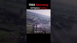 WW2 1944 P47D Thunderbolts Strafing German Ground Targets  4k 60fps Color Sound Design [upl. by Yaresed]