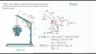 7–32 Internal Forces Chapter 7 Hibbeler Statics Benam Academy [upl. by Sinclair]