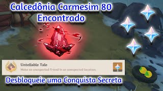 80 Calcedônia Carmesim Encontrada  Baú e Conquista Secreta  Genshin Impact [upl. by Ralyt]