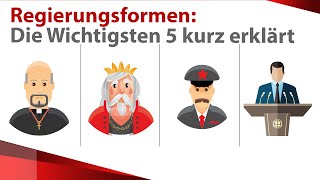 Die wichtigsten 5 Regierungsformen kurz erklärt [upl. by Grath600]