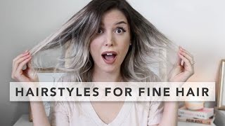 3 Quick and Easy Hairstyles for FINE HAIR [upl. by Ahsytal]