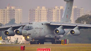 Indian Air Force HEAVY MILITARY TRANSPORT AIRCRAFT  IL76 Takeoff [upl. by Samled]