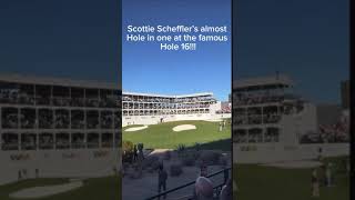 SCOTTIE SCHEFFLERS ALMOST HOLE IN ONE ARE THE FAMOUS HOLE 16 [upl. by Allehcim488]