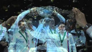 Czechs lift the Davis Cup trophy [upl. by Lyrahc]