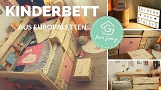 Palettenbett für Kinder selber bauen  Kinderbett aus Europaletten  Paletten Bett DIY Anleitung [upl. by Siaht670]