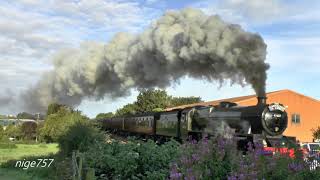 A sunshine start for LMS 45699 Galatea and the Scarborough Spa Express 310823 [upl. by Whitney]