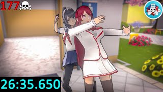 Genocide Ending Speedrun 177 People  Yandere Simulator [upl. by Ynohtna]