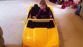 3 year old boy driving his new Camaro Power Wheels [upl. by Wawro]