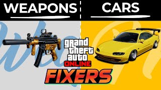 GTAO Fixers December Update  Car and Weapons Ideas [upl. by Ydoow]