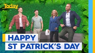 Today hosts celebrate St Patricks day with some Irish dancing  Today Show Australia [upl. by Schuster]