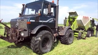 Mit einem MB UNIMOG 1600 Siloballen Pressen  SOUND [upl. by Ricarda]