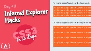 Internet Explorer Hacks CSS Tutorial Day 11 of CSS3 in 30 Days [upl. by Floria]