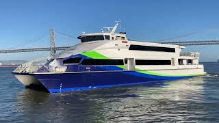 Two San Francisco Bay Ferries Arriving and Departing San Franciscos Embarcadero [upl. by Swanhilda]