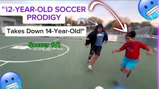 12YearOld Soccer Prodigy Takes Down 14YearOld in Epic 1v1 Match😂😂🥶🥶🤯 [upl. by Quickel]