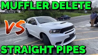 Dodge Durango RT 57L HEMI MUFFLER DELETE Vs STRAIGHT PIPES [upl. by Eelaras526]