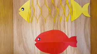 DIY Crafts Childrens paper art a fun and easy way to make a paper fish DIY Tutorial 🐠🎨 [upl. by Ahsema82]