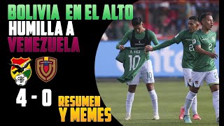 BOLIVIA 40 VENEZUELA  🔥 ¡Goleada boliviana en EL ALTO  resumen y memes  Eliminatorias 2026 [upl. by Cassella]