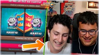 ¡¡ EL DOBLE COFRE TROLL GRATIS CON ALVARO845   Clash Royale WithZack [upl. by Kered]