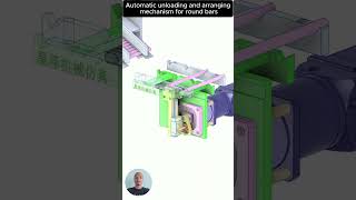 Automatic unloading and arranging mechanism for round bars autocad machine mechanic 3ddesign [upl. by Ludly367]