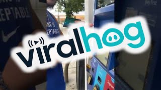 Couple Discover Unauthorised Card Reader on Gas Pump  ViralHog [upl. by Ivanna]