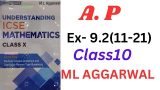 Arithmetic progression class 10 ex921121 ml aggarwal icse math [upl. by Issak312]