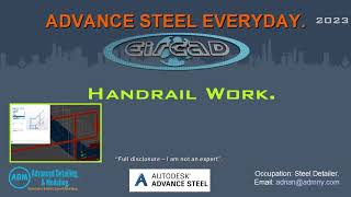 ADVANCE STEEL Handrail Work [upl. by Sheena898]