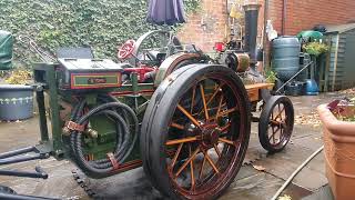 4 12quot scale Plastow Burrell miniature steam traction engine first steaming after recommissioning [upl. by Lanny]