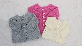 Hand crocheted baby cardigan design  ShiFios Patterns [upl. by Dorrehs]