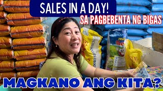 SALES IN A DAY SA PAGBEBENTA NG BIGAS  MAGKANO ANG KITA  SOLLES GANDANG BUHAY [upl. by Ahsinroc926]