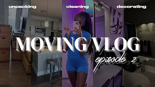 MOVING VLOG EP 2  ROOM TOUR UNPACKING CLEANING DECORATING  MORE [upl. by Thier]