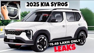 2025 Kia Syros Leaks Ahead of Launch 🔥  Price ₹499 Lakh Only ✅️ Best Family Car in India [upl. by Acinomed]