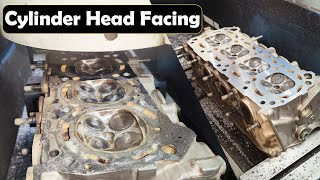 Engine Overheating Problem  Cylinder Head Facing  Full Process [upl. by Aihtibat400]