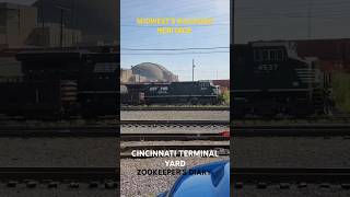 Railroad Locomotives NS Norfolk Southern Cincinnati OH Terminal Dome from Behindyard tower trains [upl. by Enajyram]