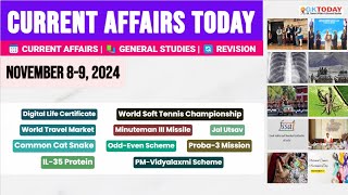 8  9 November 2024  Current Affairs in English by GKTODAY 🎯 [upl. by Ulick]